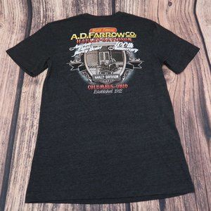 Harley Davidson A.D. Farrow Columbus, OH Men's Large Gray Short Sleeve Graphic